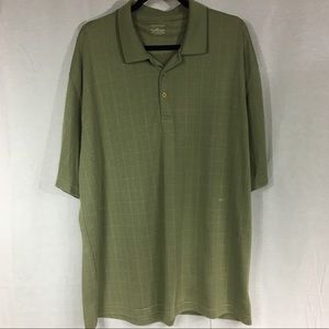 Consensus Size XLT Olive green polo Shirt short sleeve 3 button poly blend